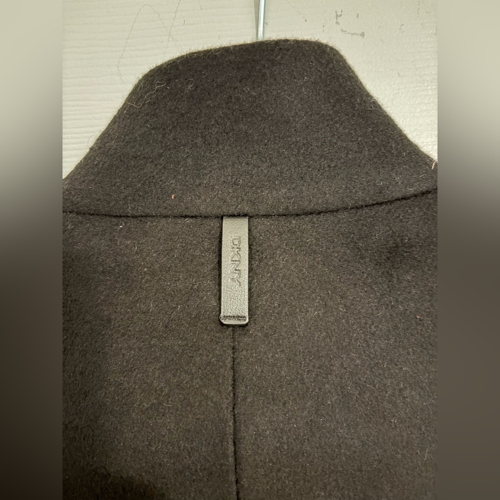 DKNY Asymmetrical Wool Walker Coat Black S - Picture 11 of 16